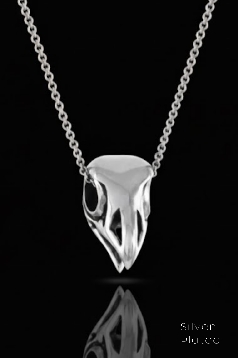 Collar Cabeza de Cuervo | Símbolo de Sabiduría, Transformación y Misterio | Hecho a mano en Plata 925, Baño de Oro 24K, Bronce