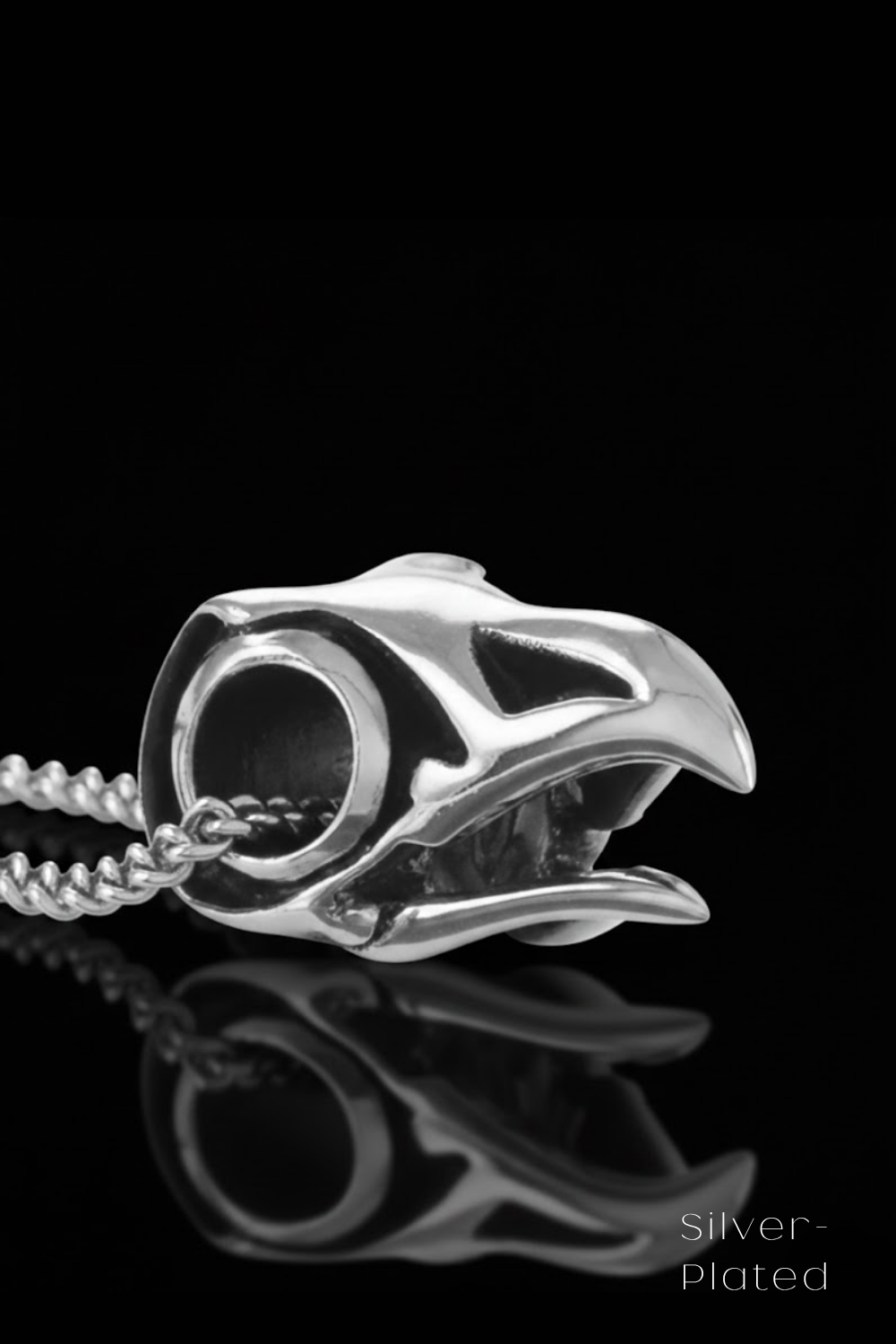 Collar Cabeza de Cuervo | Símbolo de Sabiduría, Transformación y Misterio | Hecho a mano en Plata 925, Baño de Oro 24K, Bronce