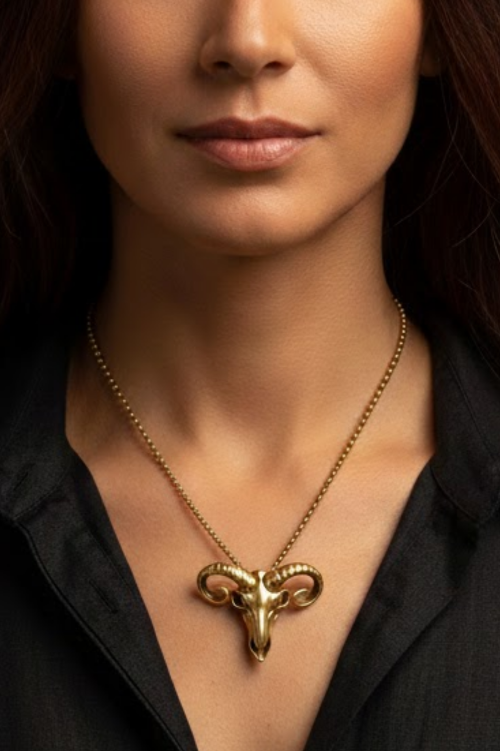 Ram Skull Necklace – Bronze & Silver-Plated Finish | Limited Edition