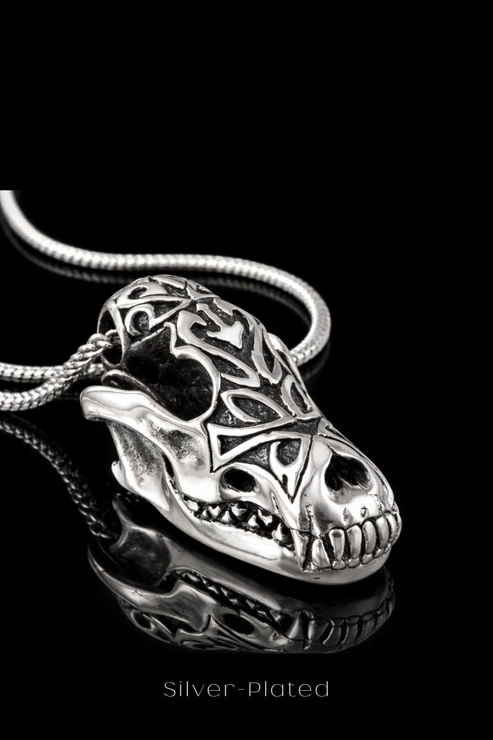 Wolf Skull Necklace – Bronze & Silver-Plated Finish | Limited Edition