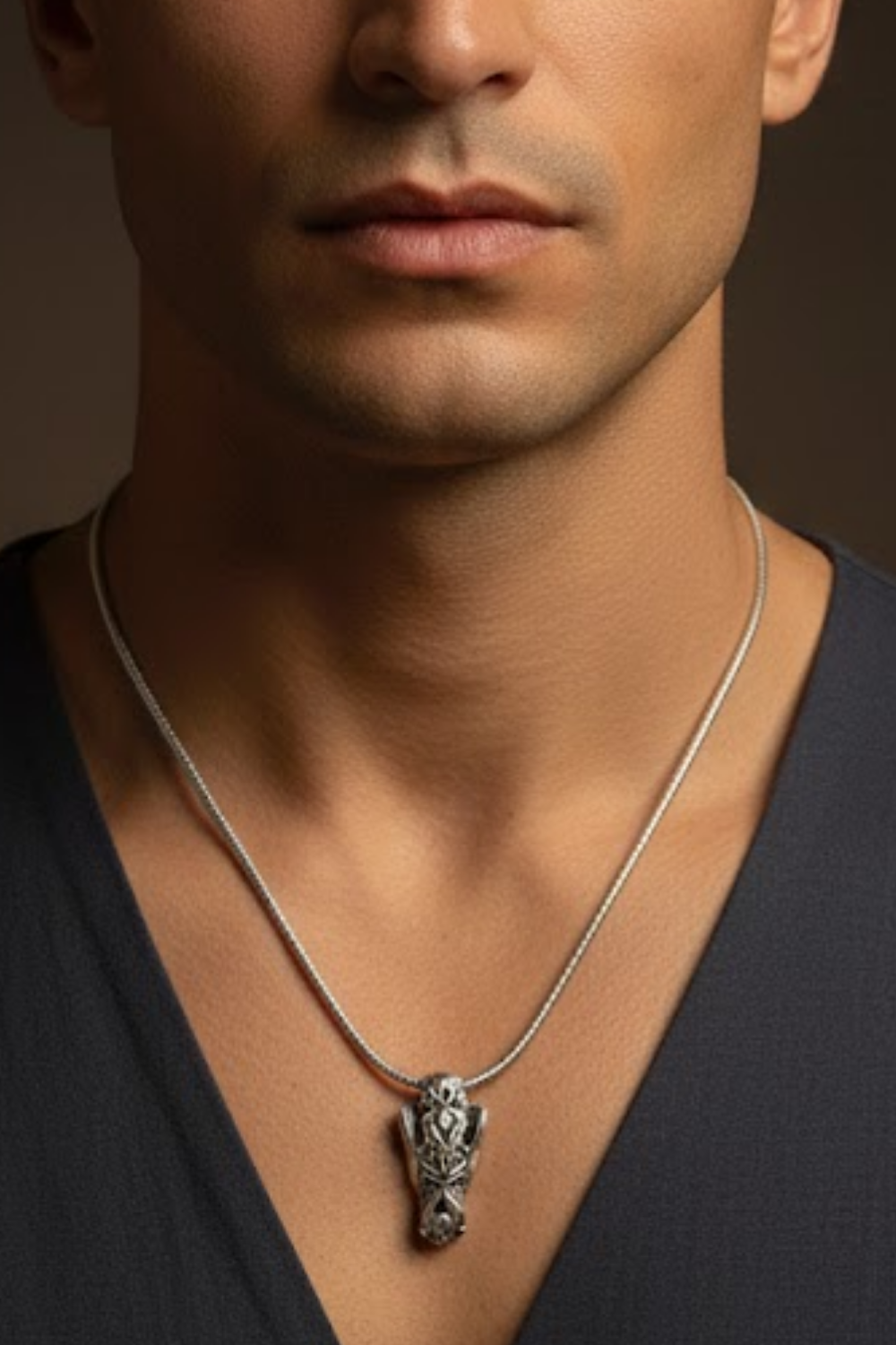 Wolf Skull Necklace – Bronze & Silver-Plated Finish | Limited Edition