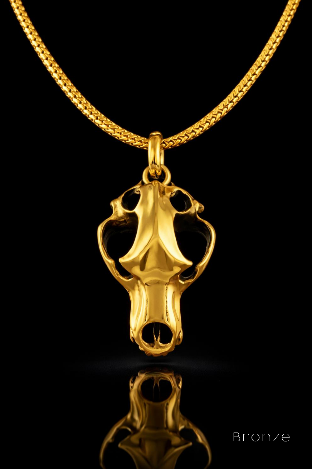 Bear Skull Necklace – Bronze & Silver-Plated Finish | Limited Edition
