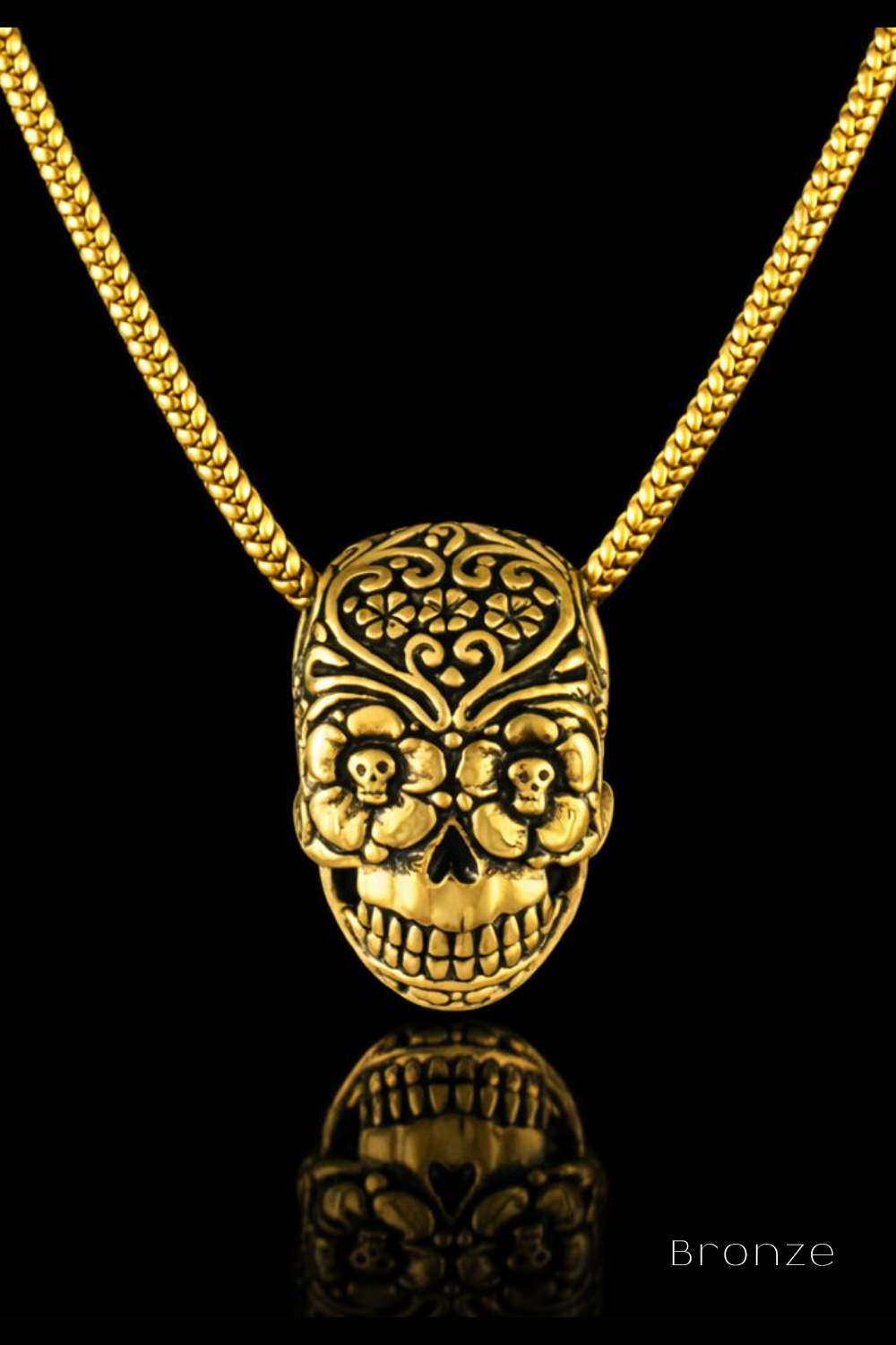 Day of the Dead Skull Necklace – Symbolic Bronze & Silver-Plated Finish | Limited Edition (Copy)