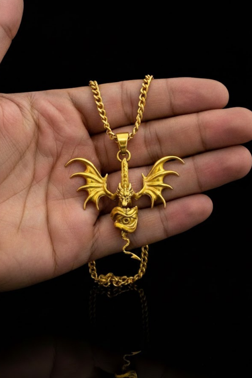 Dragon Necklace  | Symbol of Power & Protection | Handmade Pendant in 925 Sterling Silver, 24K Gold Plated, Bronze