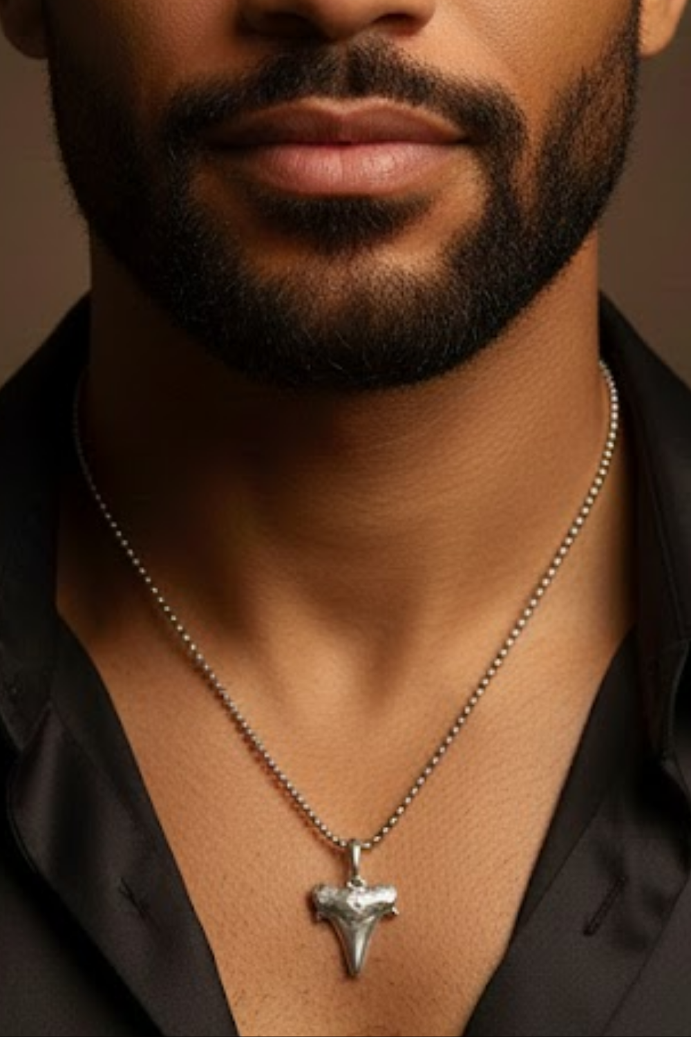 Shark Tooth Necklace – Bronze & Silver-Plated Finish | Limited Edition