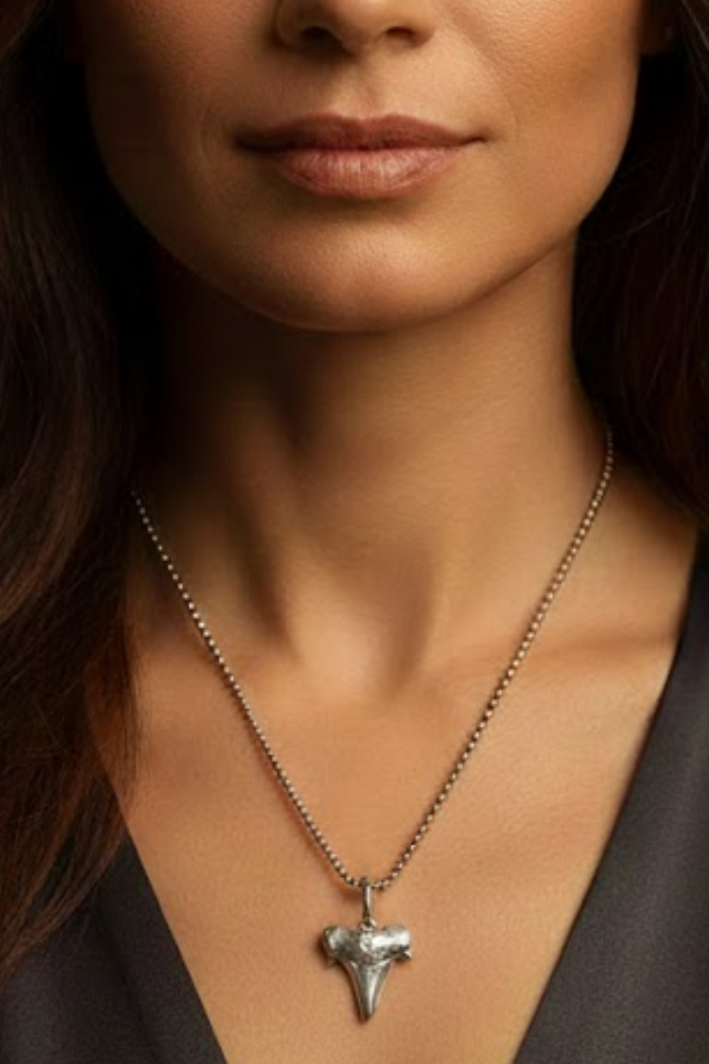 Shark Tooth Necklace – Bronze & Silver-Plated Finish | Limited Edition