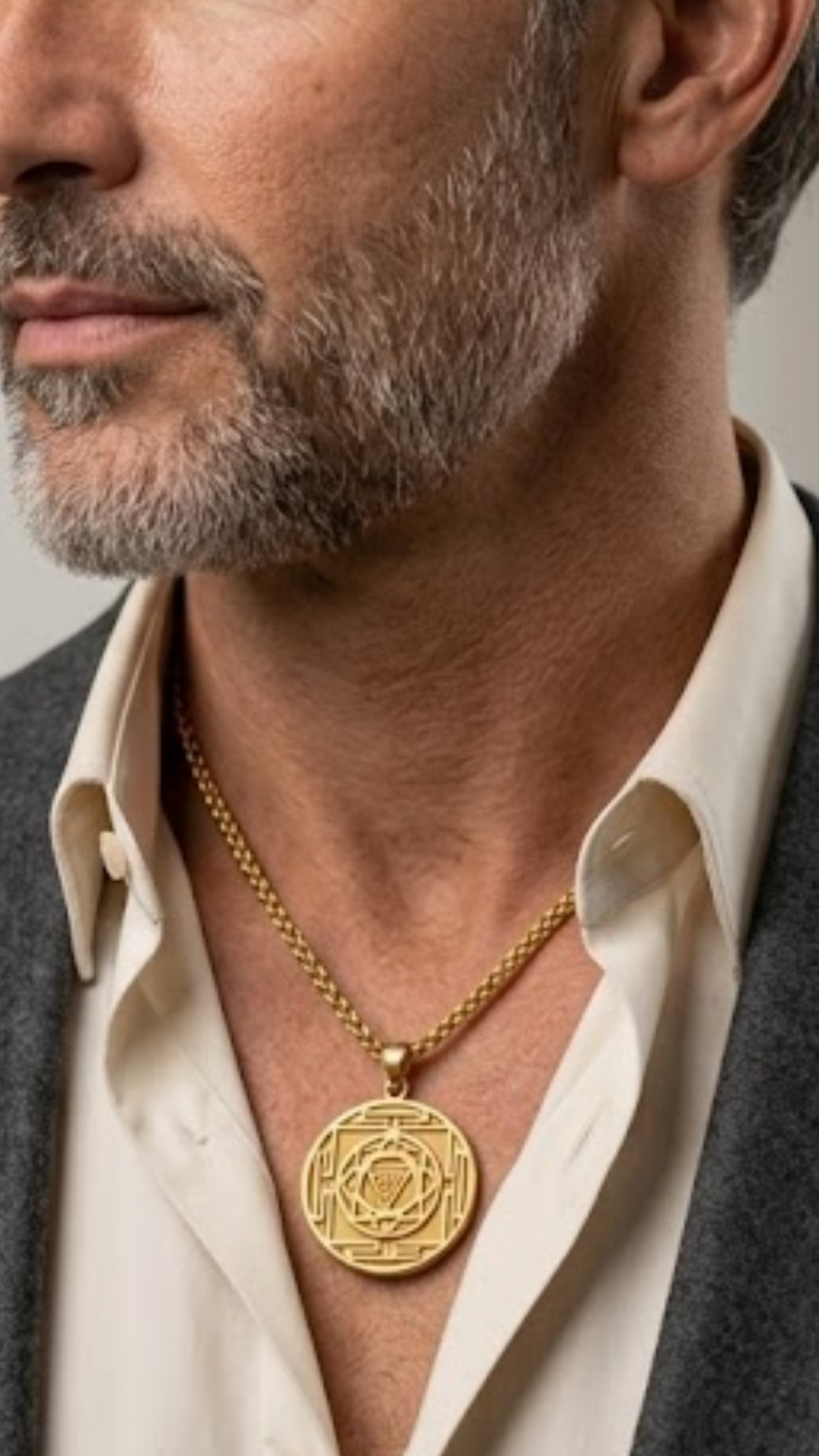 Kali Yantra Large Necklace | Handmade in 18K Gold | Transformation & Courage