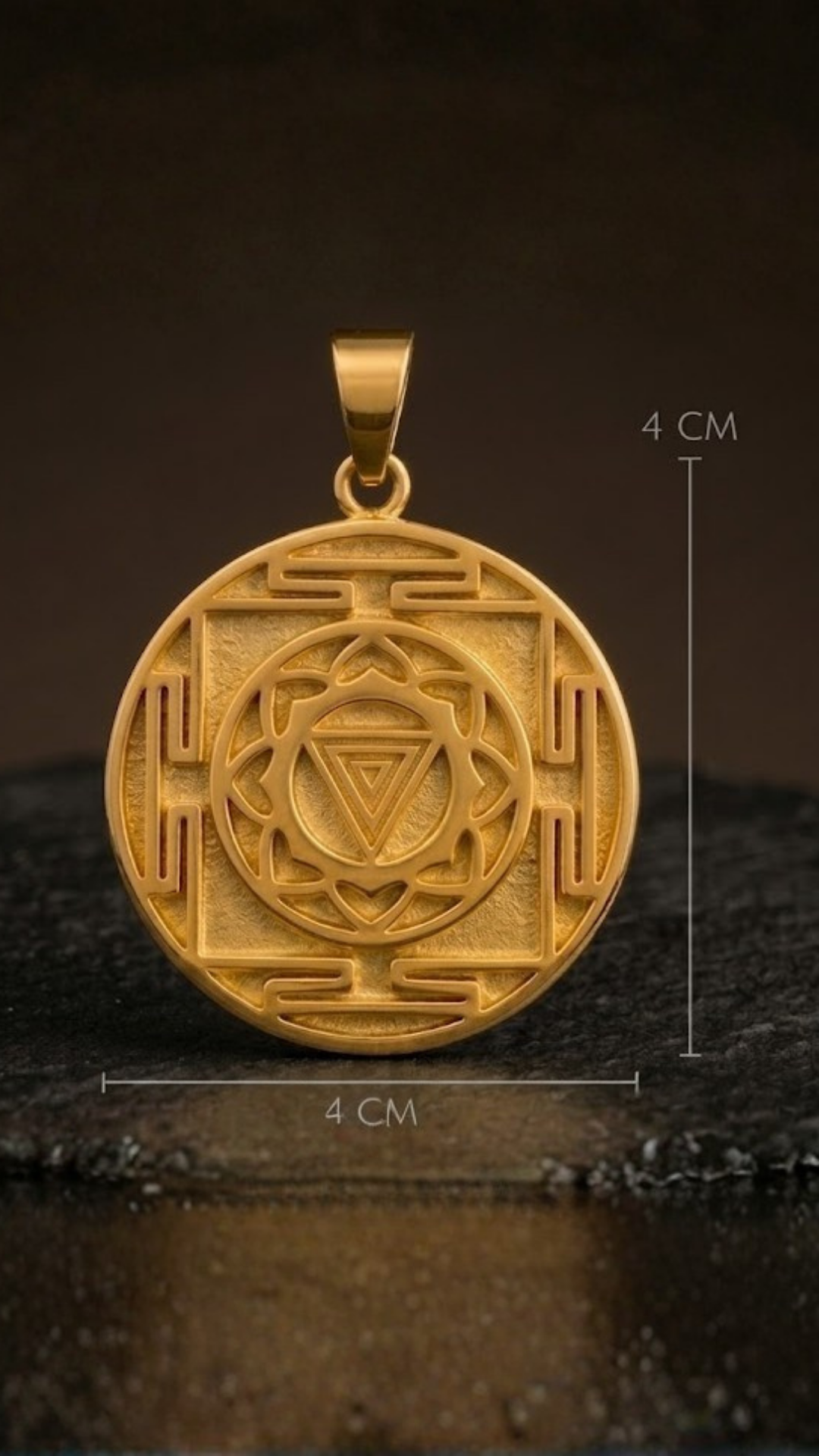 Kali Yantra Large Necklace | Handmade in 18K Gold | Transformation & Courage