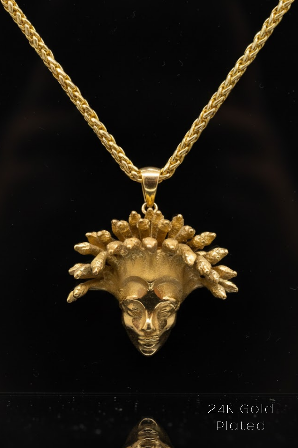 Medusa Necklace – Handmade Pendant in Bronze, 925 Sterling Silver & 24K Gold Plated | Symbol of Power & Transformation