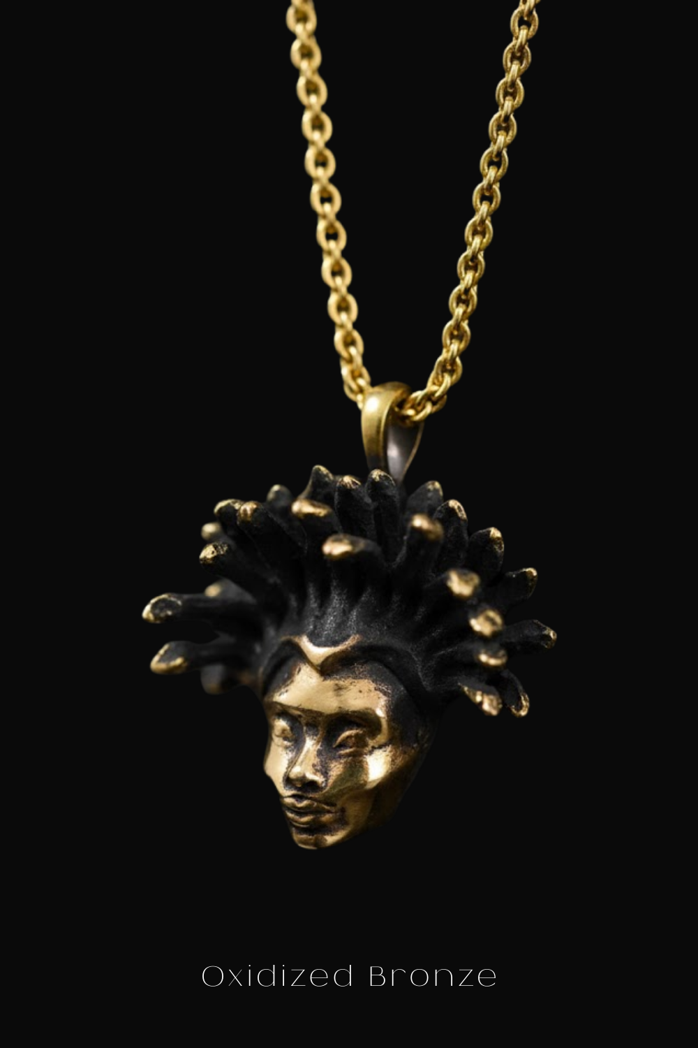 Medusa Necklace – Handmade Pendant in Bronze, 925 Sterling Silver & 24K Gold Plated | Symbol of Power & Transformation