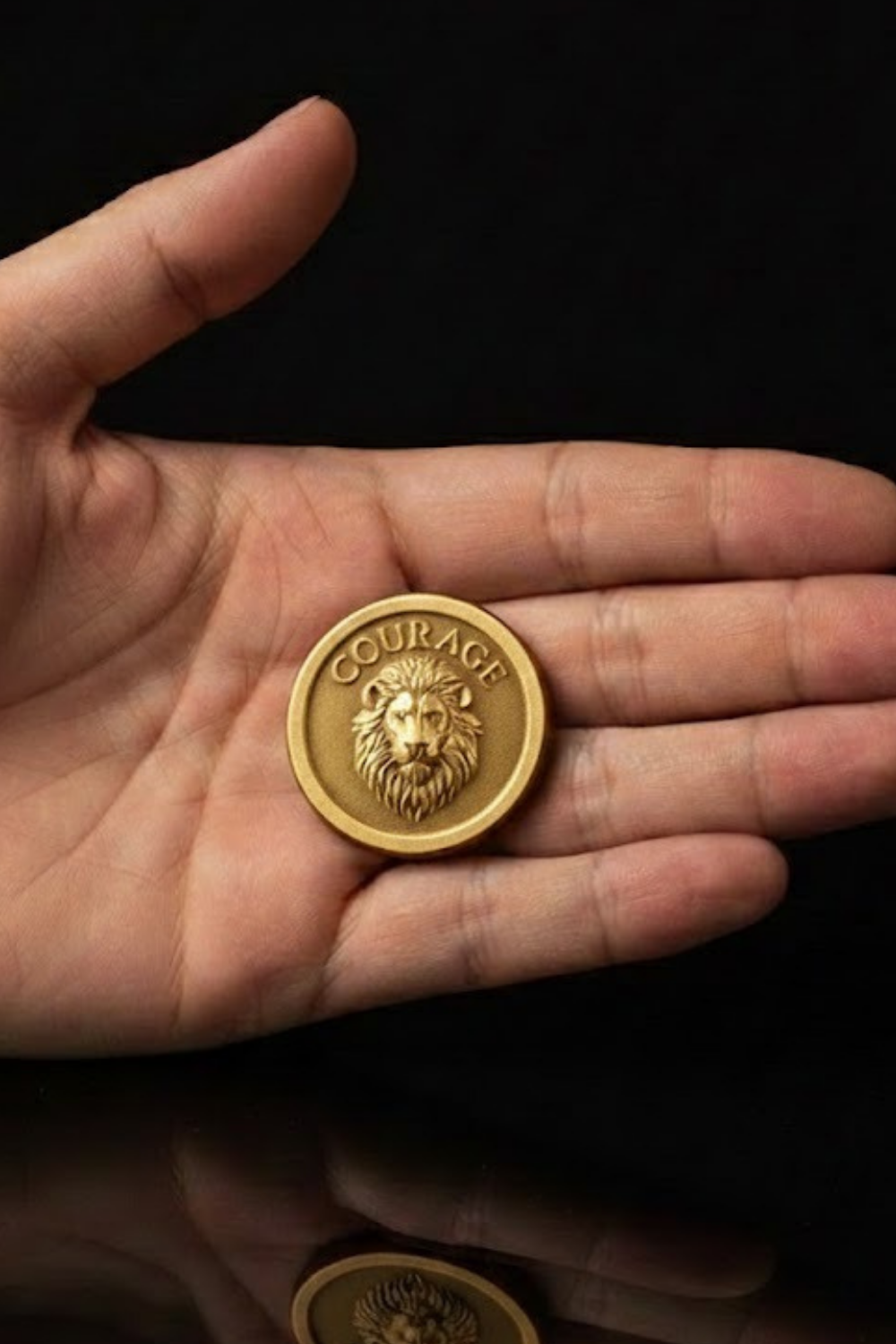 Lion Courage Coin | Symbol of Strength, Leadership & Bravery| Handmade 925 Sterling Silver, 24K Gold Plated, Bronze, Copper