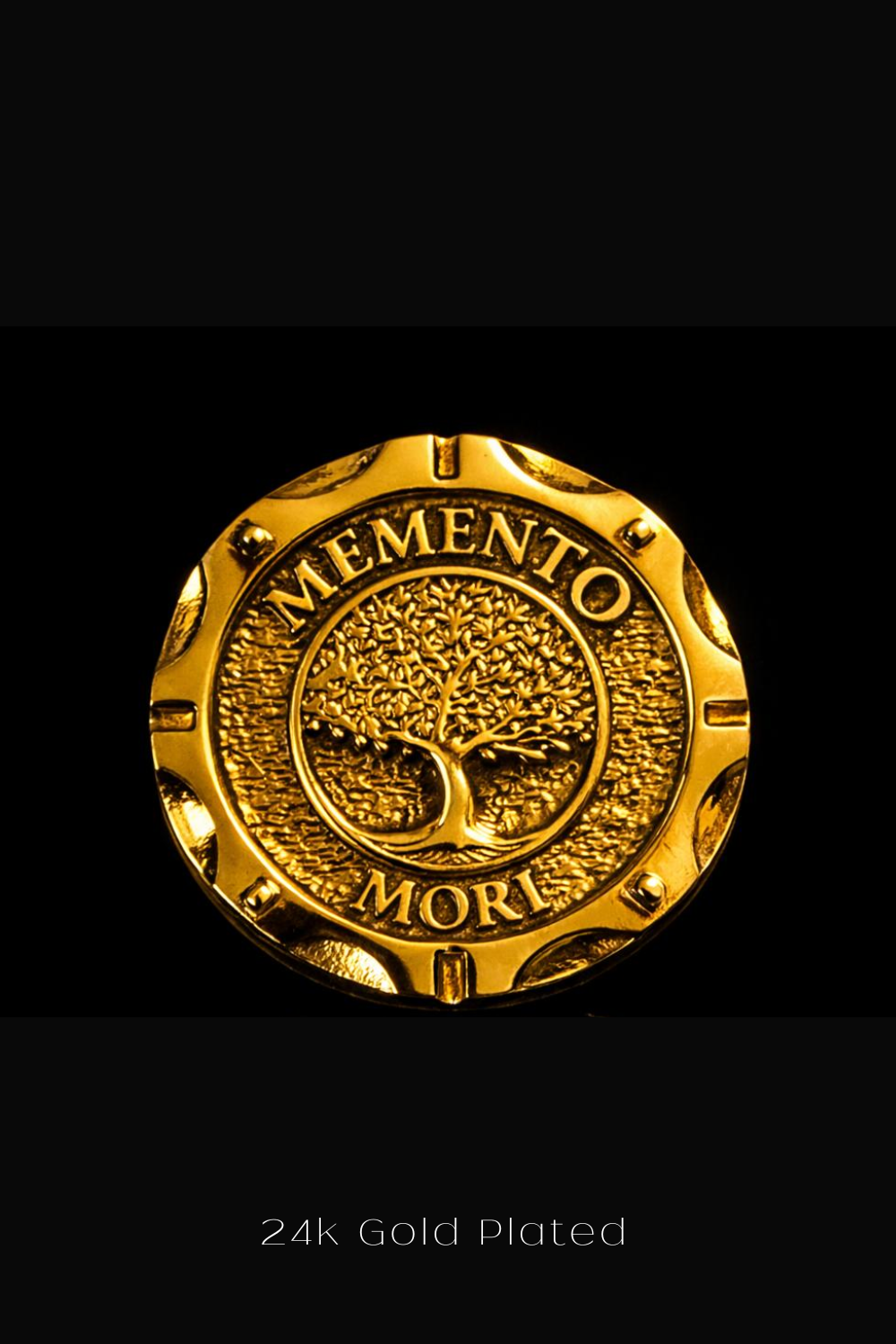 Memento Mori Bodhi Tree of Life Coin | Handmade in 925 Sterling Silver, 24K Gold Plated, Bronze, Copper