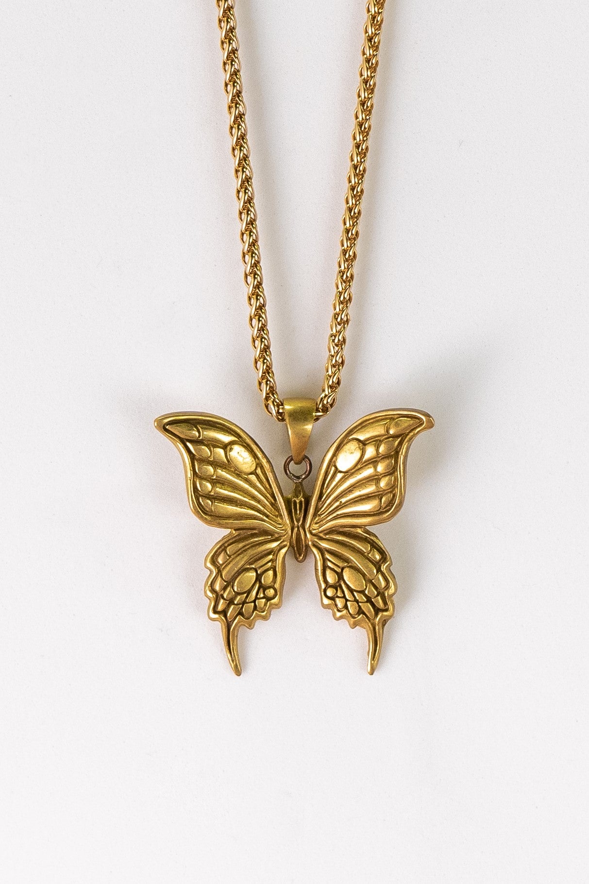 Butterfly necklace in 24k gold plated, bronze, 925 sterling silver, for men and women