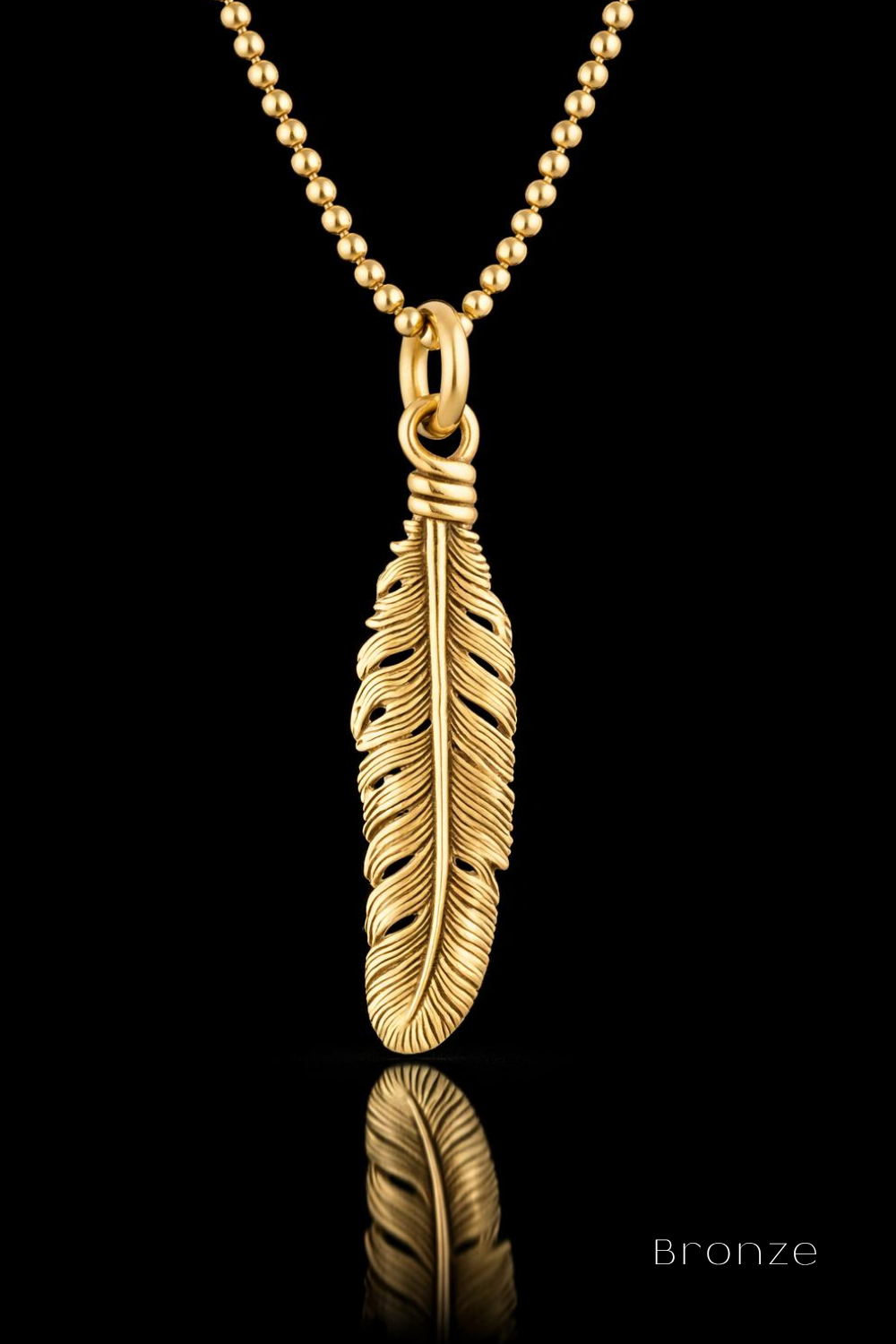 Feather Necklace – Bronze & Silver-Plated Finish | Limited Edition