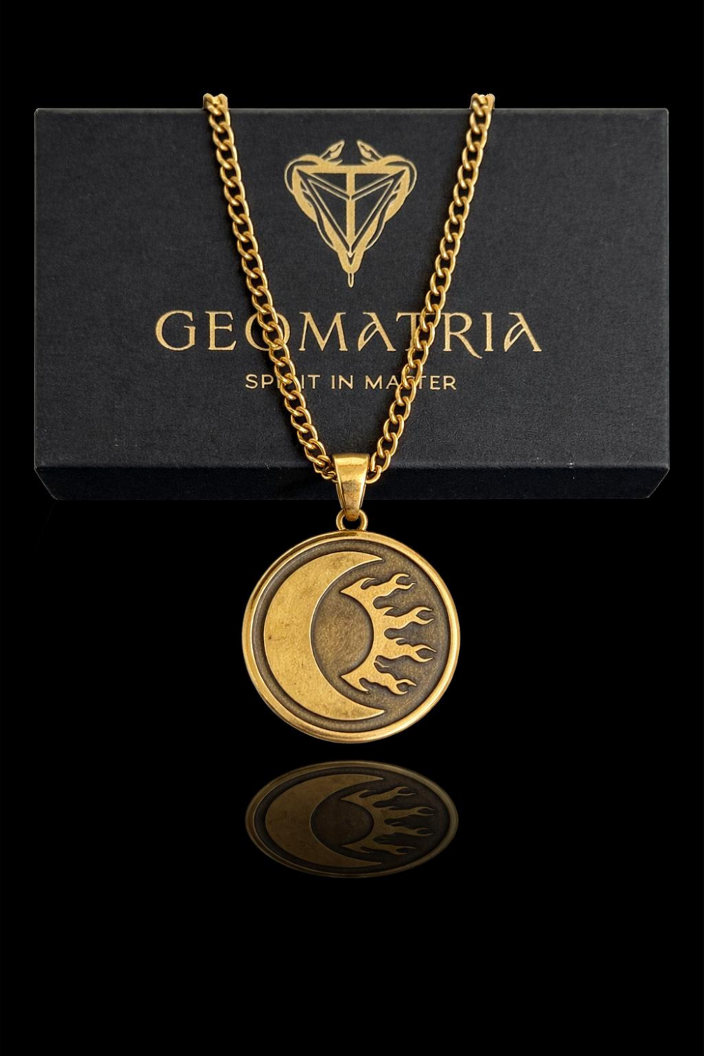 Polarity Necklace | Symbol of Dual Energy & Transformation | Handmade in 925 Sterling Silver, 24k Gold Plated, Copper