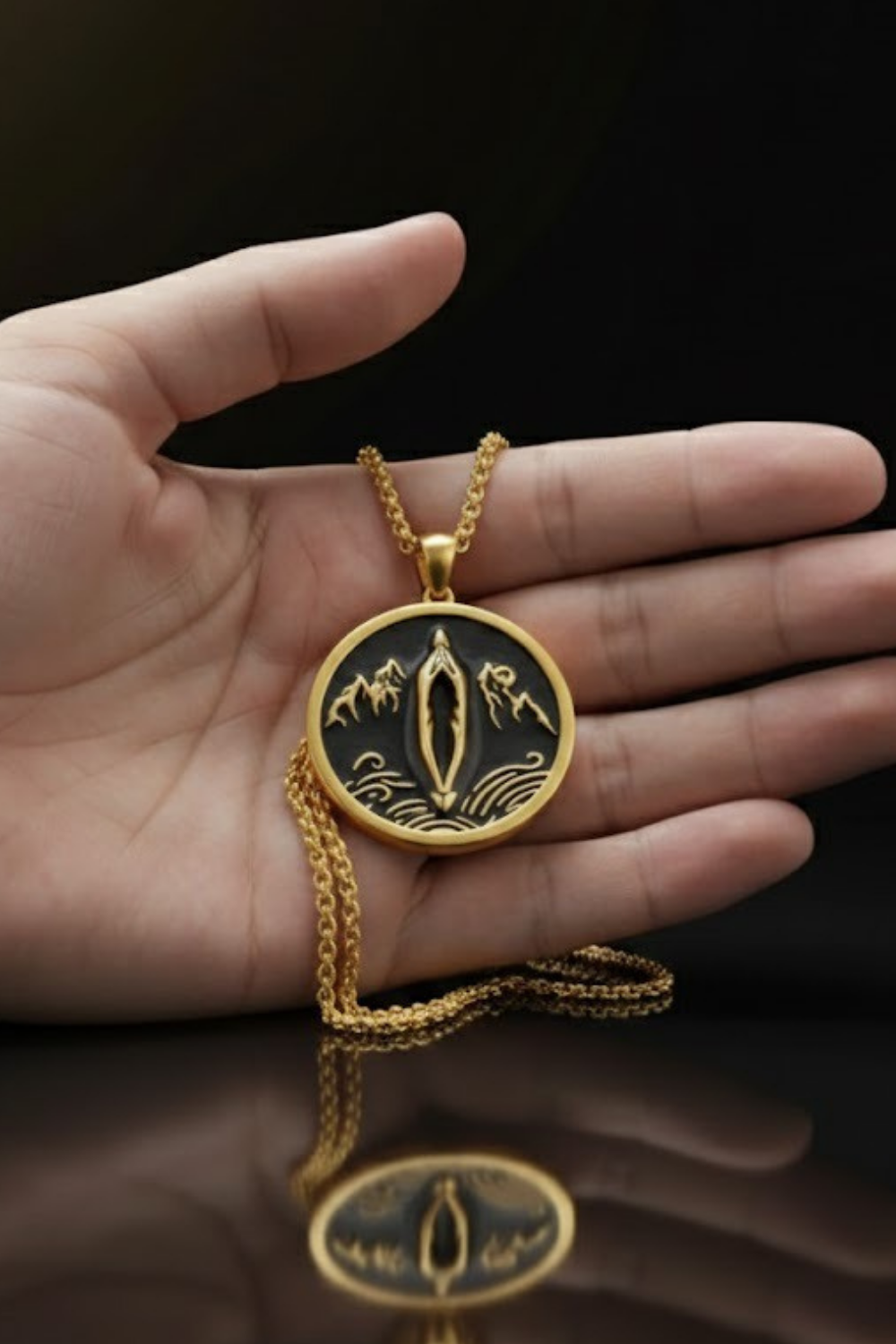 Yoni Pendant Necklace | Handmade Symbol of Feminine Energy | Gaia Mother Earth Jewelry | 925 Sterling Silver, Copper, 24K Gold Plated