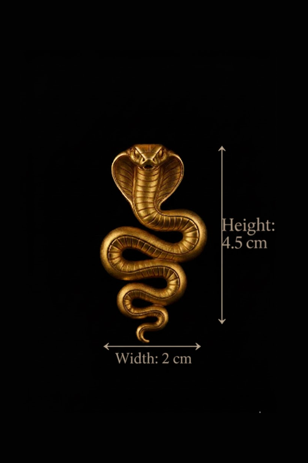 a golden snake-shaped object against a black background.
