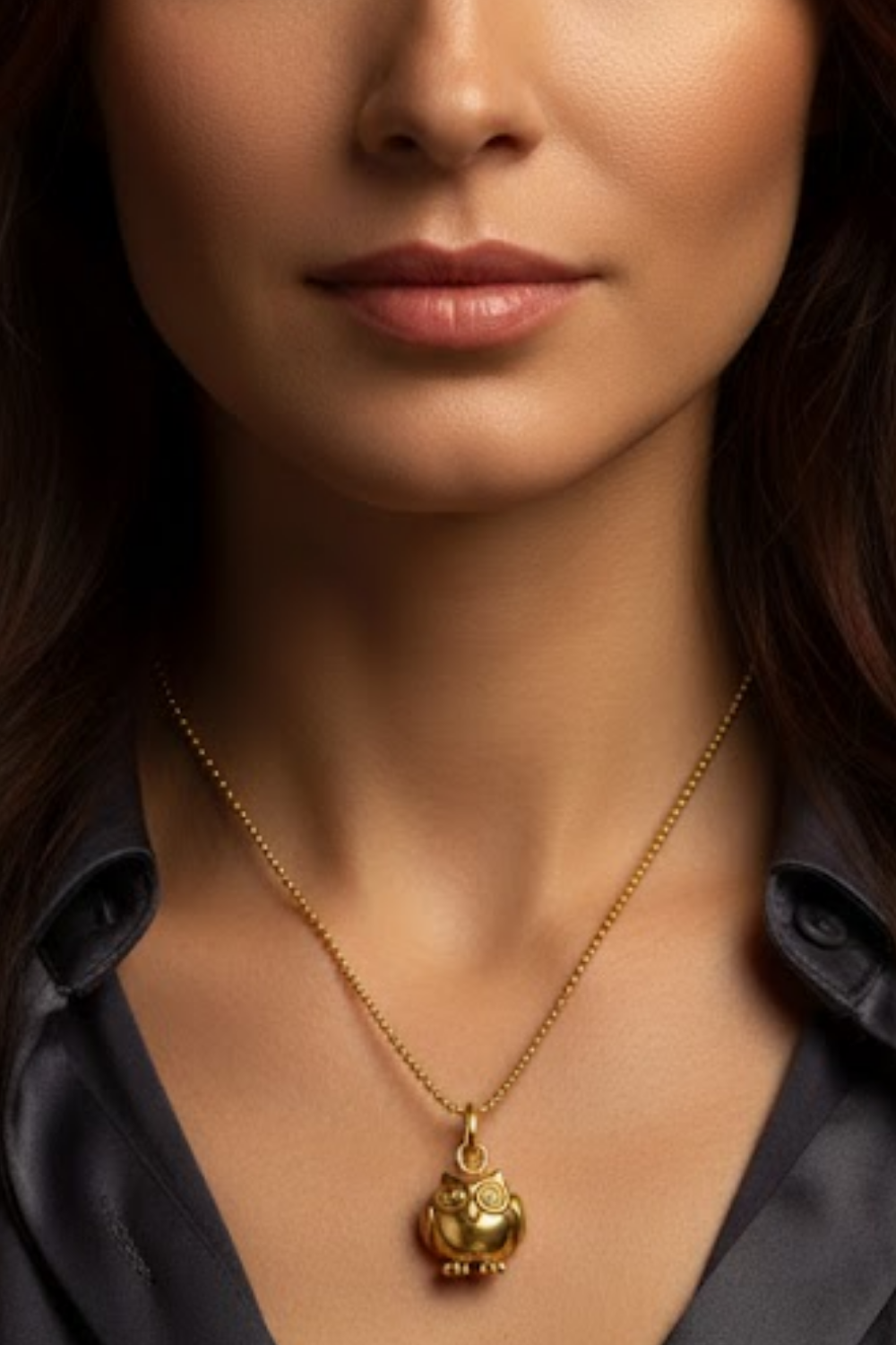 Small Owl Necklace – Bronze & Silver-Plated Finish | Limited Edition