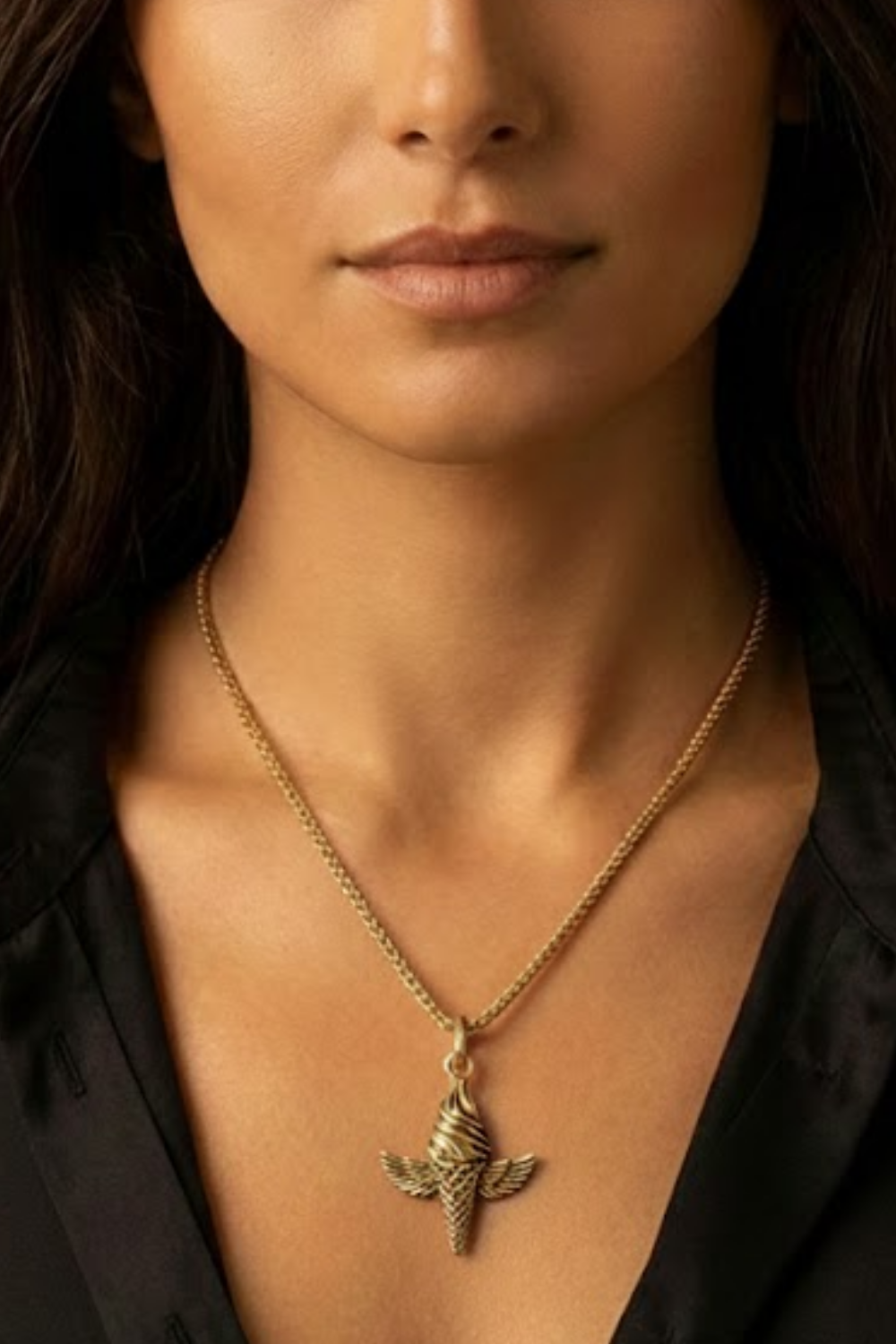 Winged Ice Cream Necklace – Bronze & Silver-Plated Finish | Limited Edition
