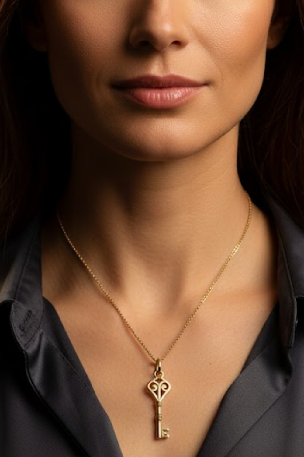 Vintage Key Necklace – Bronze & Silver-Plated Finish | Limited Edition