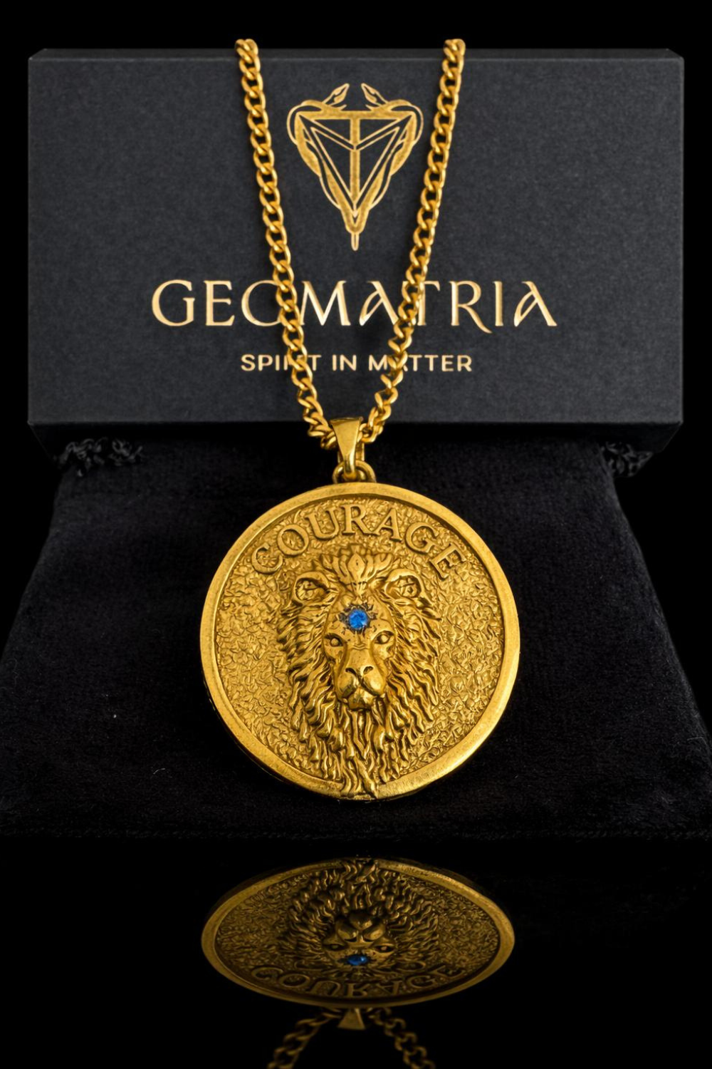 Lion Head Courage Necklace | Symbol of Bravery and Leadership | Handmade in 925 Sterling Silver, 24k Gold Plated, Copper, Bronze